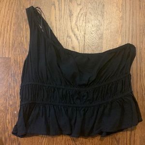 Leeli and Lou One Shoulder Black Crop Top